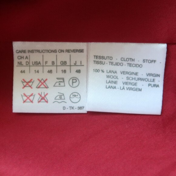 Weekend Max Mara Red Virgin Wool Single-breasted Blazer Short Coat Size 10 - Picture 8 of 14